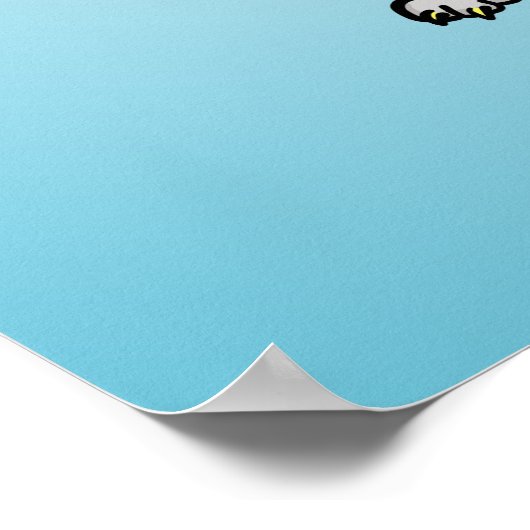 Funny Cat Playing ein Double Bass oder Cello Poster (Ecke)