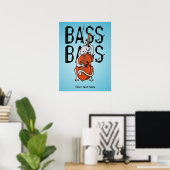 Funny Cat Playing ein Double Bass oder Cello Poster (Heimbüro)