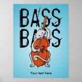 Funny Cat Playing ein Double Bass oder Cello Poster (Vorne)