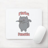 Funny Cat Playing Flute Music Lover Musician Carto Mousepad (Mit Mouse)