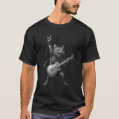 Funny Cat Playing Gitarre Rock and Roll Music Rock T-Shirt (Vorderseite)