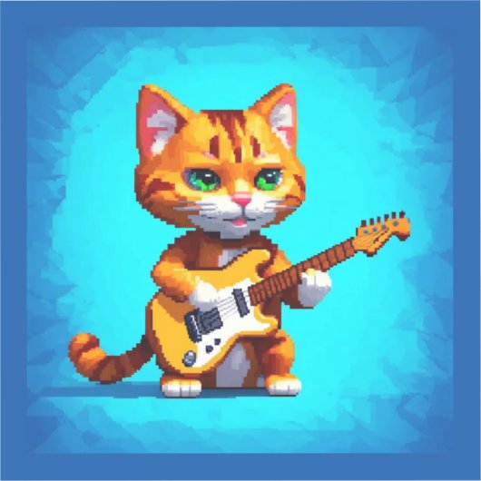 Funny Cat Playing Guitar Aufkleber (Vorderseite)