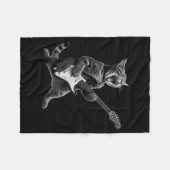 Funny Cat Playing Guitar Rock And Roll Men Women K Fleecedecke (Vorderseite (Horizontal))