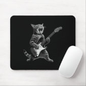 Funny Cat Playing Guitar Rock And Roll Men Women K Mousepad (Mit Mouse)