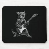 Funny Cat Playing Guitar Rock And Roll Men Women K Mousepad (Vorne)
