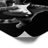 Funny Cat Playing Guitar Rock And Roll Men Women K Poster (Ecke)