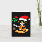 Funny Cat Playing Guitar Sungles Santa Hat Christm Karte (Vorderseite)