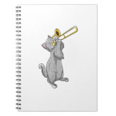 Funny Cat Playing Trombone Geschenk Coole Kitten M Notizblock (Vorderseite)