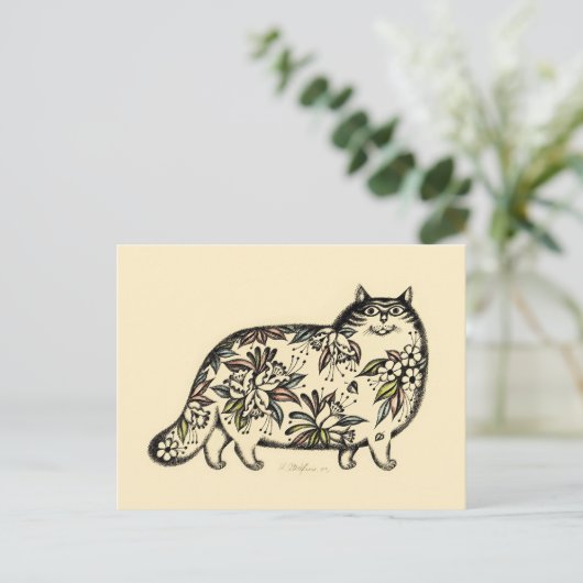 Funny Cat Postcard Postkarte (Stehend Vorderseite)