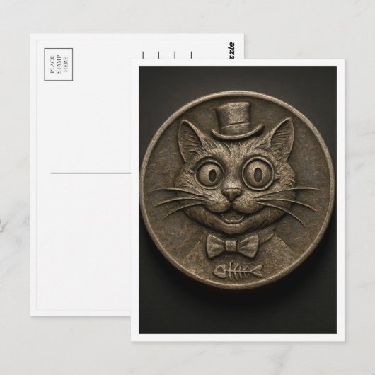 Funny cat. Postcard Postkarte (Vorne/Hinten)