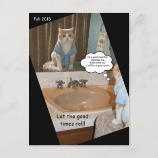 Funny Cat Postcard zum Versenden von Teacher Frien Postkarte