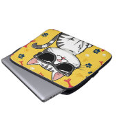 Funny Cat Poster, Cartoon Katze mit Sonnenbrille Laptopschutzhülle (Vorne Knopf)