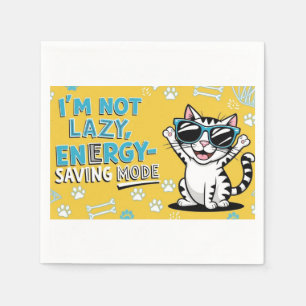 Funny Cat Poster, Cartoon Katze mit Sonnenbrille Serviette