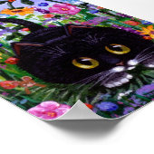 Funny Cat Poster Floral Blume Creationarts (Ecke)