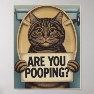 Funny Cat Poster Kacke du? Cat Art