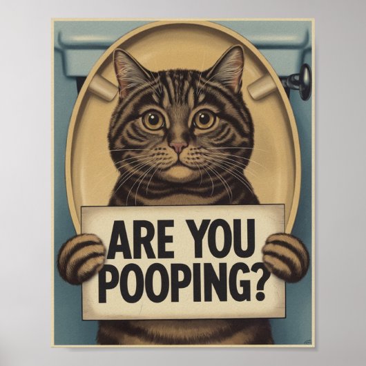 Funny Cat Poster | Kacke du? | Cat Art (Vorne)