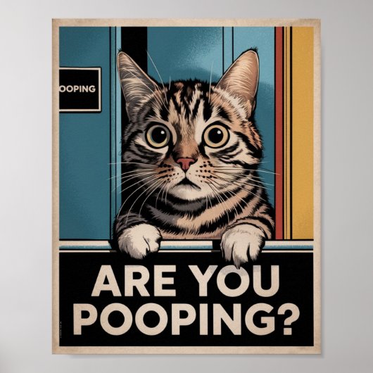 Funny Cat Poster | Kacke du? | Cat Art (Vorne)