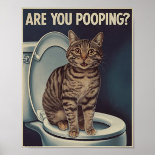 Funny Cat Poster   Kacke du?   Cat Art