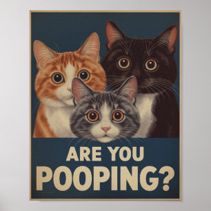 Funny Cat Poster   Kacke du?   Cat Art