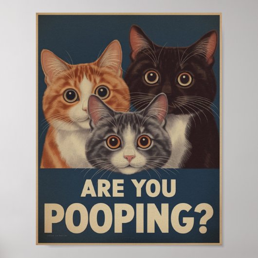 Funny Cat Poster | Kacke du? | Cat Art (Vorne)