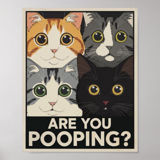 Funny Cat Poster | Kacke du? | Cat Art (Vorne)