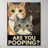 Funny Cat Poster | Kacke du? | Cat Art (Vorne)