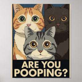 Funny Cat Poster | Kacke du? | Cat Art