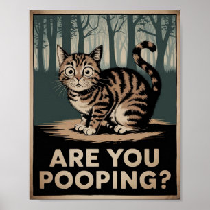 Funny Cat Poster Kacke du? Cat Art