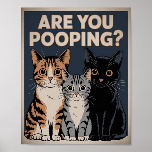 Funny Cat Poster | Kacke du? | Cat Art (Vorne)