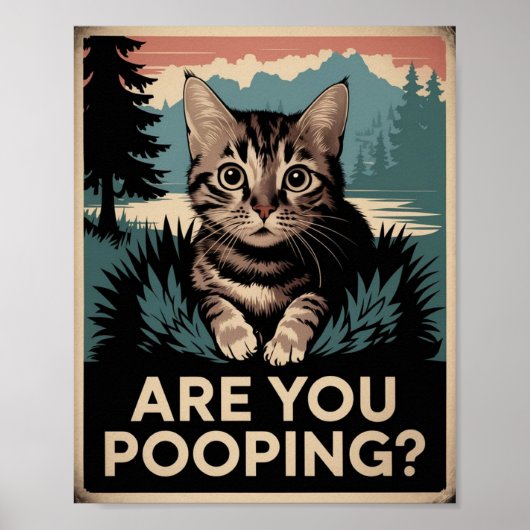 Funny Cat Poster | Kacke du? | Cat Art (Vorne)