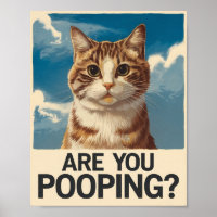 Funny Cat Poster | Kacke du? | Cat Art
