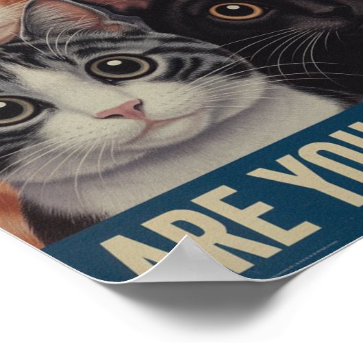 Funny Cat Poster | Kacke du? | Cat Art (Ecke)