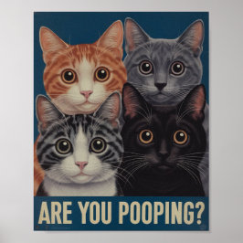 Funny Cat Poster | Kacke du? | Cat Art