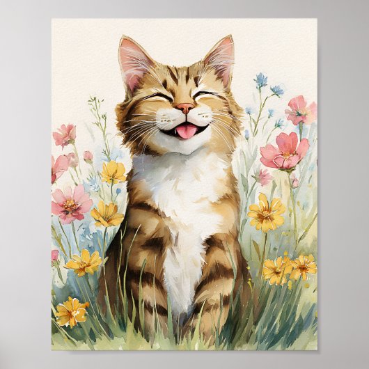 Funny Cat Poster - Niedliches Lächeln Traumstrecke (Vorne)