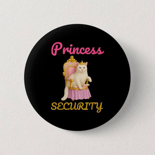 Funny Cat Princess Security Meme Niedlich Kitty Hu Button (Vorderseite)