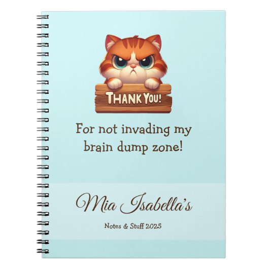 Funny Cat - Privatsphäre-Notebook individuell anpa Notizblock (Vorderseite)
