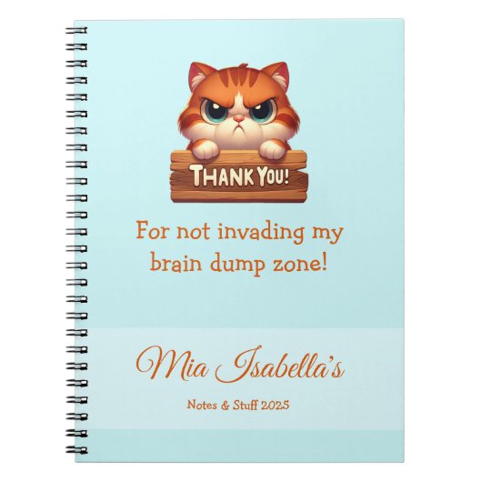 Funny Cat - Privatsphäre-Notebook individuell anpa Notizblock (Vorderseite)