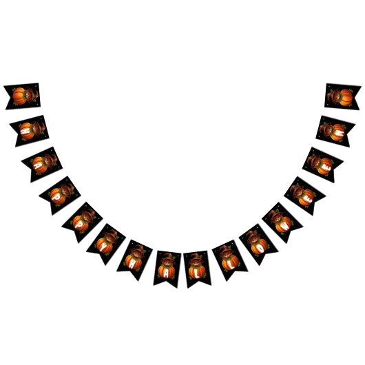 FUNNY CAT PUMPKIN HAPPY HALLOWEEN WIMPELKETTE (Alle)