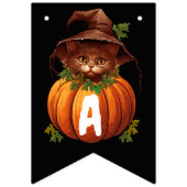 FUNNY CAT PUMPKIN HAPPY HALLOWEEN WIMPELKETTE (Dritte Fahne)