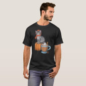 Funny Cat Pumpkin Spice Coffee Thanksgiving Autumn T-Shirt (Vorne ganz)