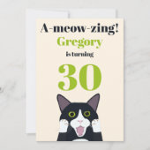 Funny Cat Pun 30. Party Einladung (Vorderseite)