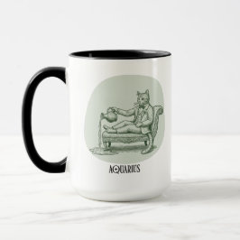 Funny Cat Pun Aquarius Birthday Gift Mug Tasse