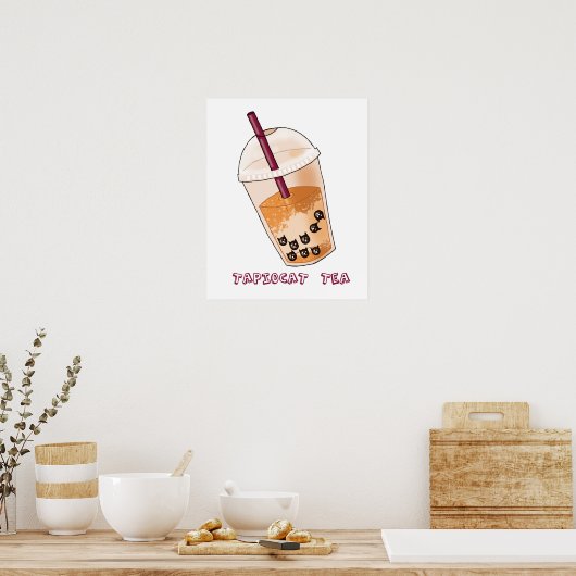 Funny Cat Pun Illustration Poster (Küche)