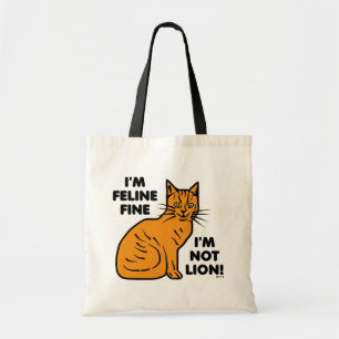 Funny Cat Pun Orange Feline Fine Kitty Tragetasche