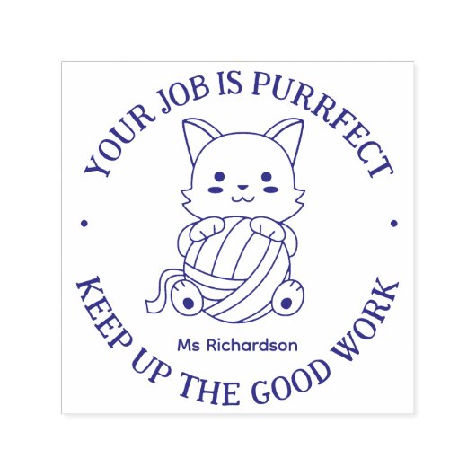 Funny Cat Pun Perfect Job Teacher Förderung Permastempel (Design)