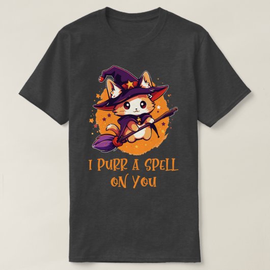 Funny Cat Pun Witch Zauber Grafik Männer Kinder Fr T-Shirt (Design vorne)
