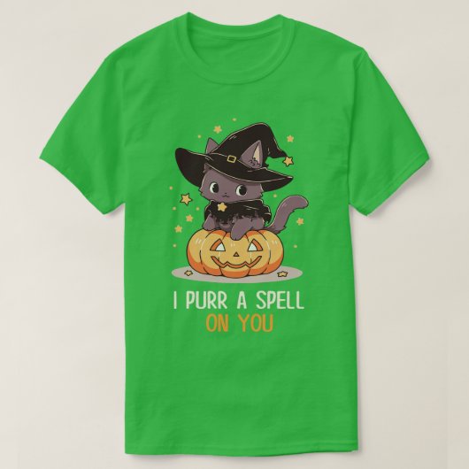 Funny Cat Pun Witch Zauber Grafik Männer Kinder Fr T-Shirt (Design vorne)