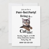 Funny Cat Purrfect Party Einladung (Vorderseite)