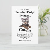 Funny Cat Purrfect Party Einladung (Stehend Vorderseite)
