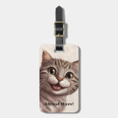 Funny Cat QR Code Gepäckanhänger (Vorderseite vertikal)